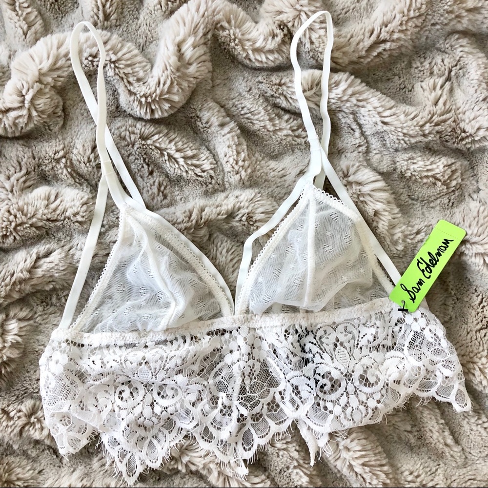 Sam Edelman NWT White lace bralette L - Picture 2 of 8
